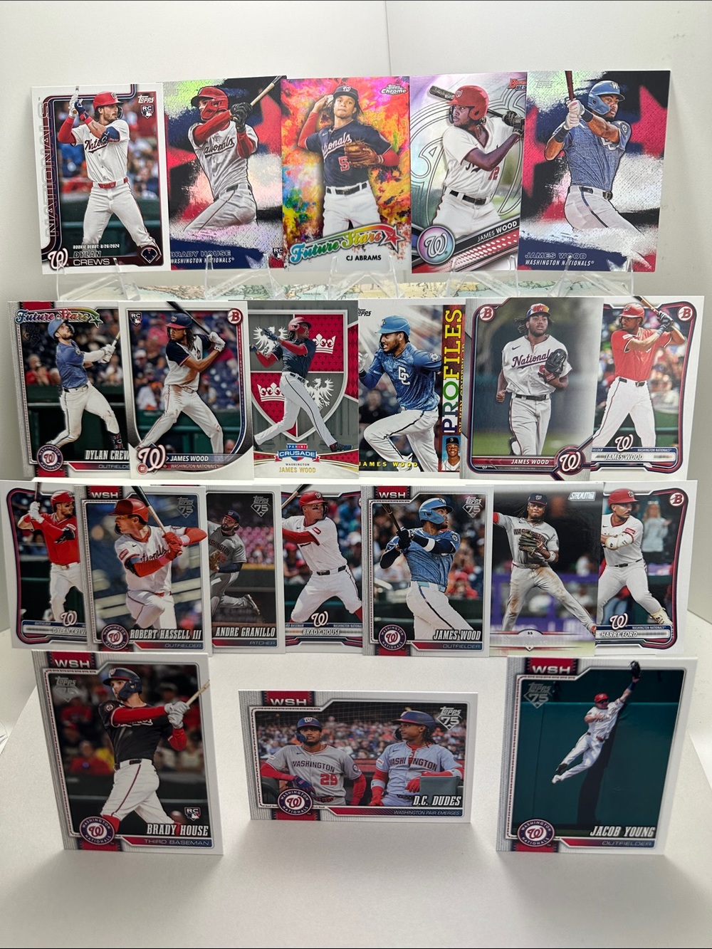 James Wood rookies Nationals lot of 21 +CJ Abrams/Brady House/Crews rookies